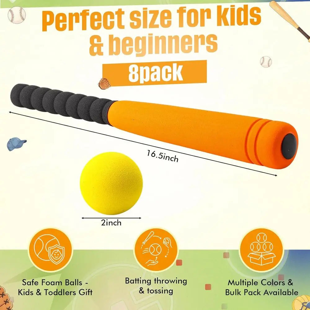 8 pcs 16.5 Baseball Bat Set with Soft Balls