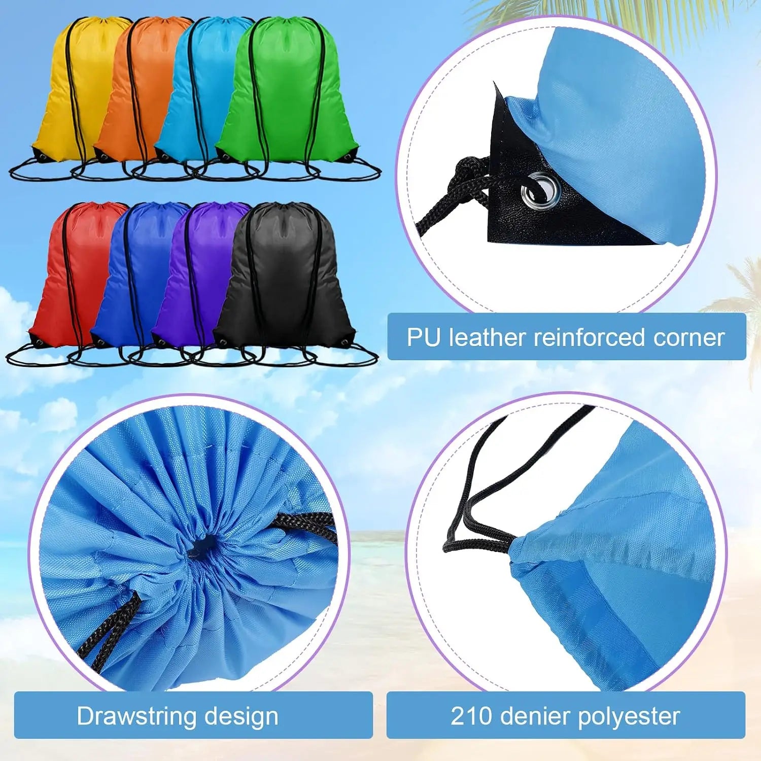 8 Colors Nylon Sport Gym Bags