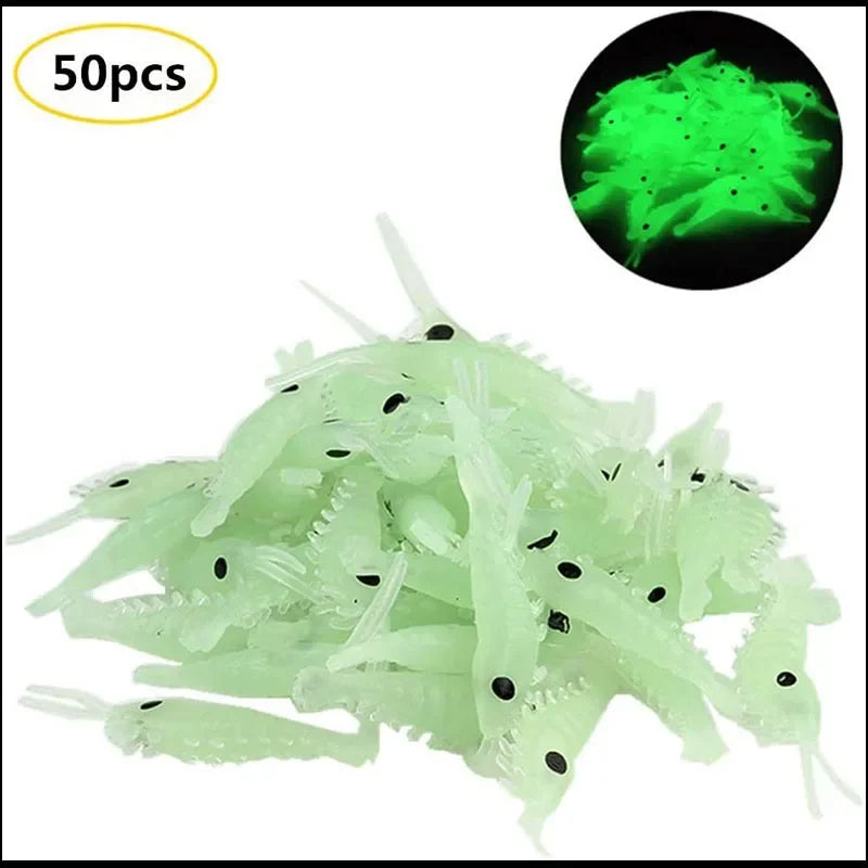 50Pcs Luminous Shrimp Fishing Bait