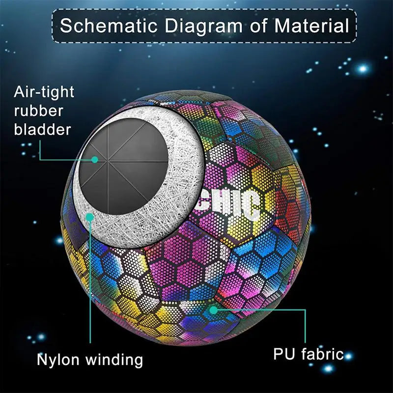 Reflective  Night Glowing Soccer Ball