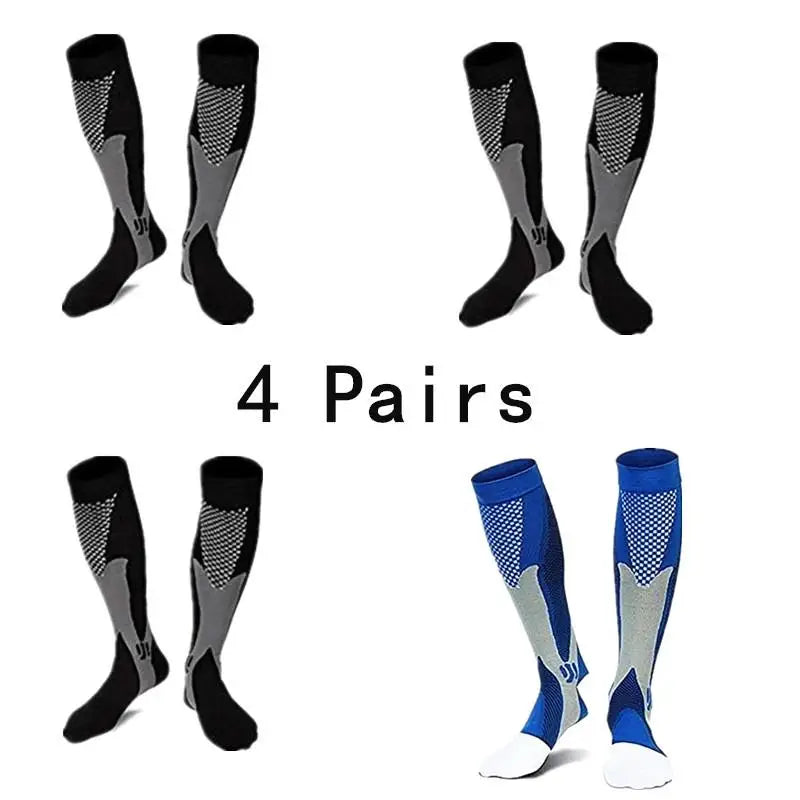 Pairs Men Compression Socks Football Soccer