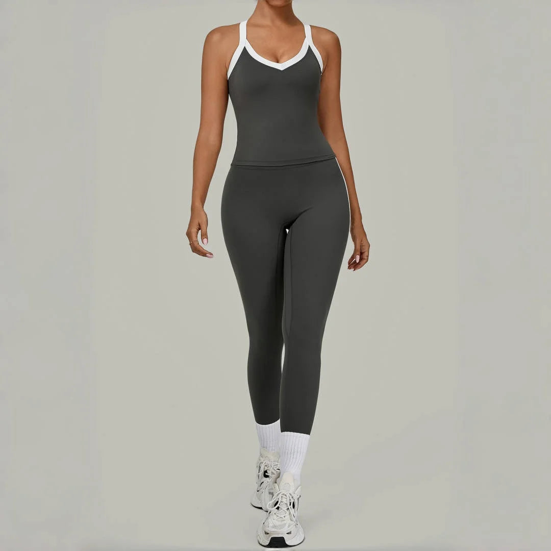 High Waist Peach Hip Leggings Set