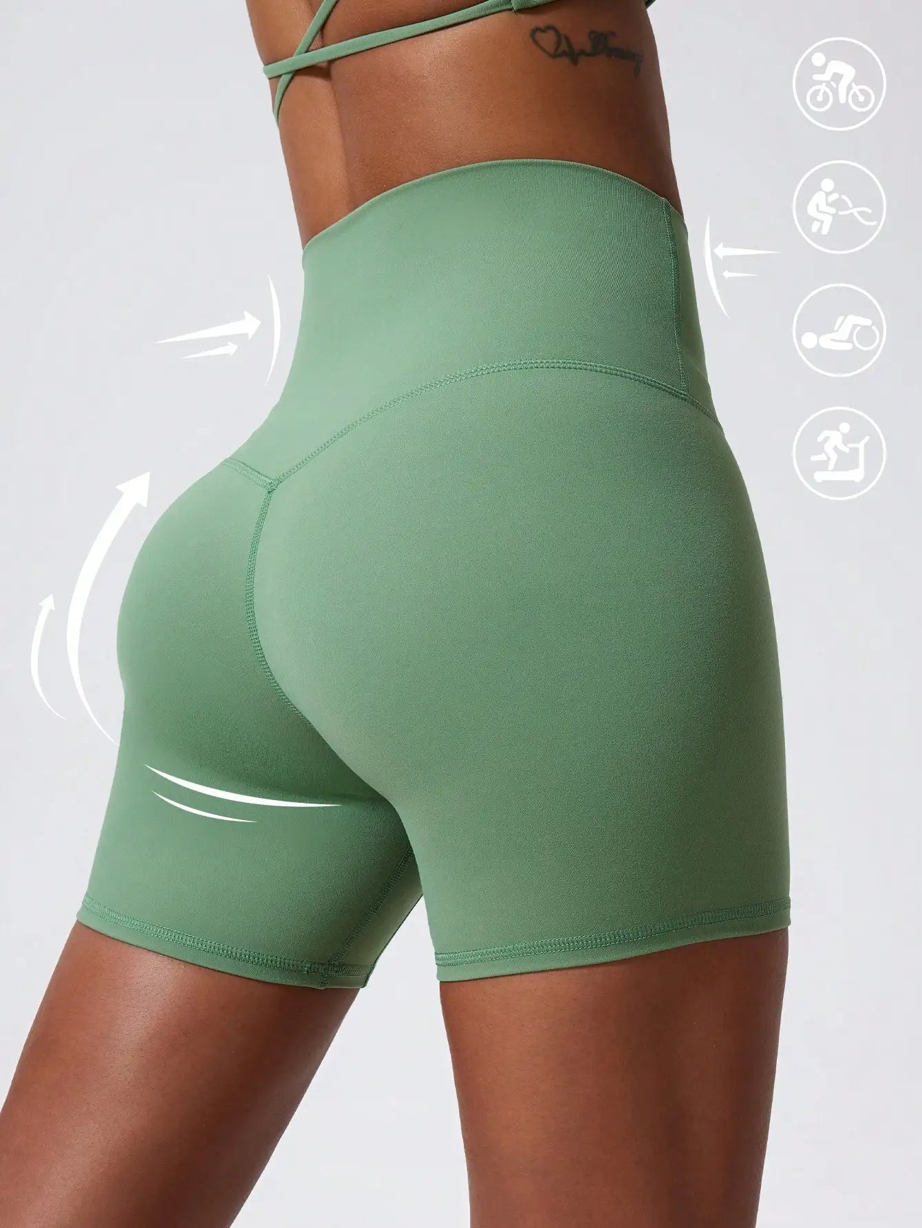 1 Piece High Stretch Nude Cycling Pants