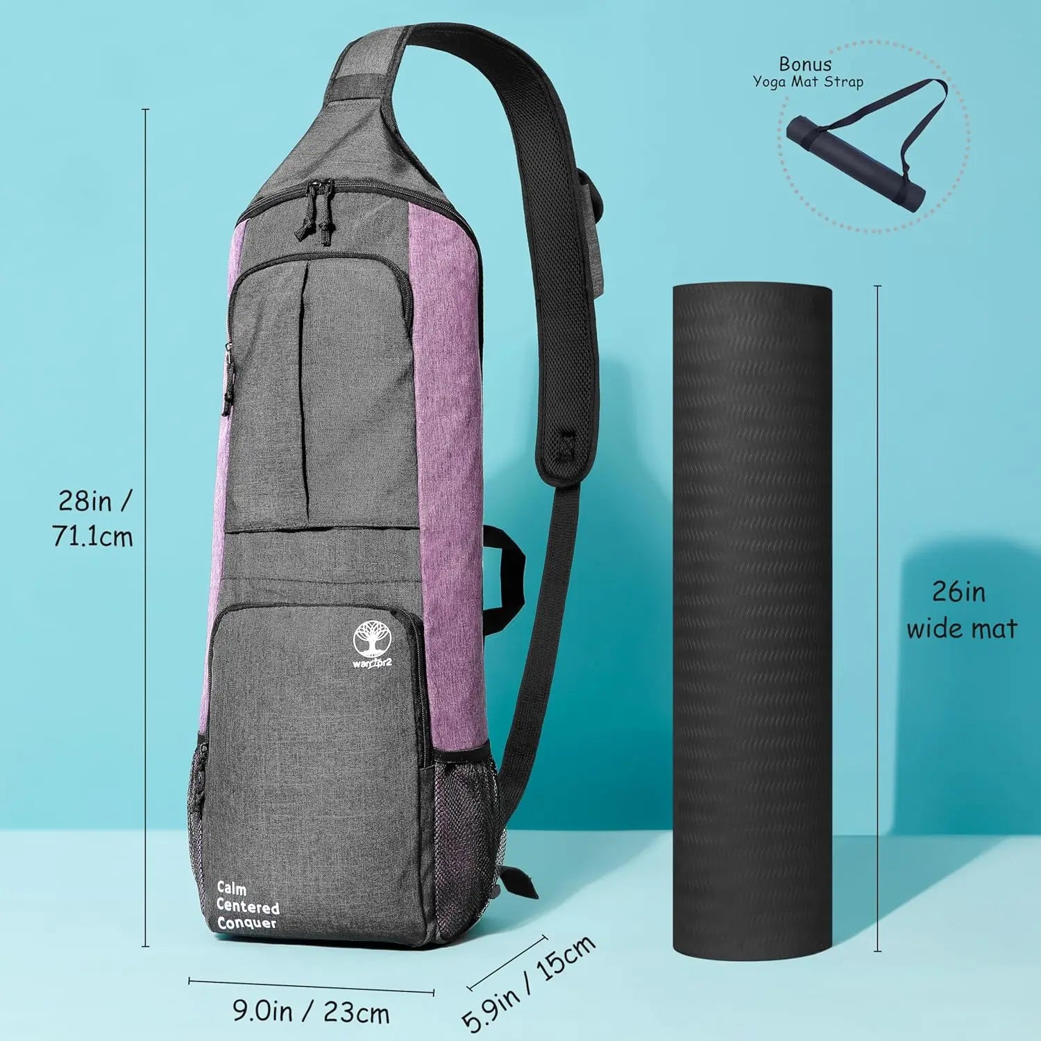 Yoga Mat Bag  Fits 26" Wide Mats