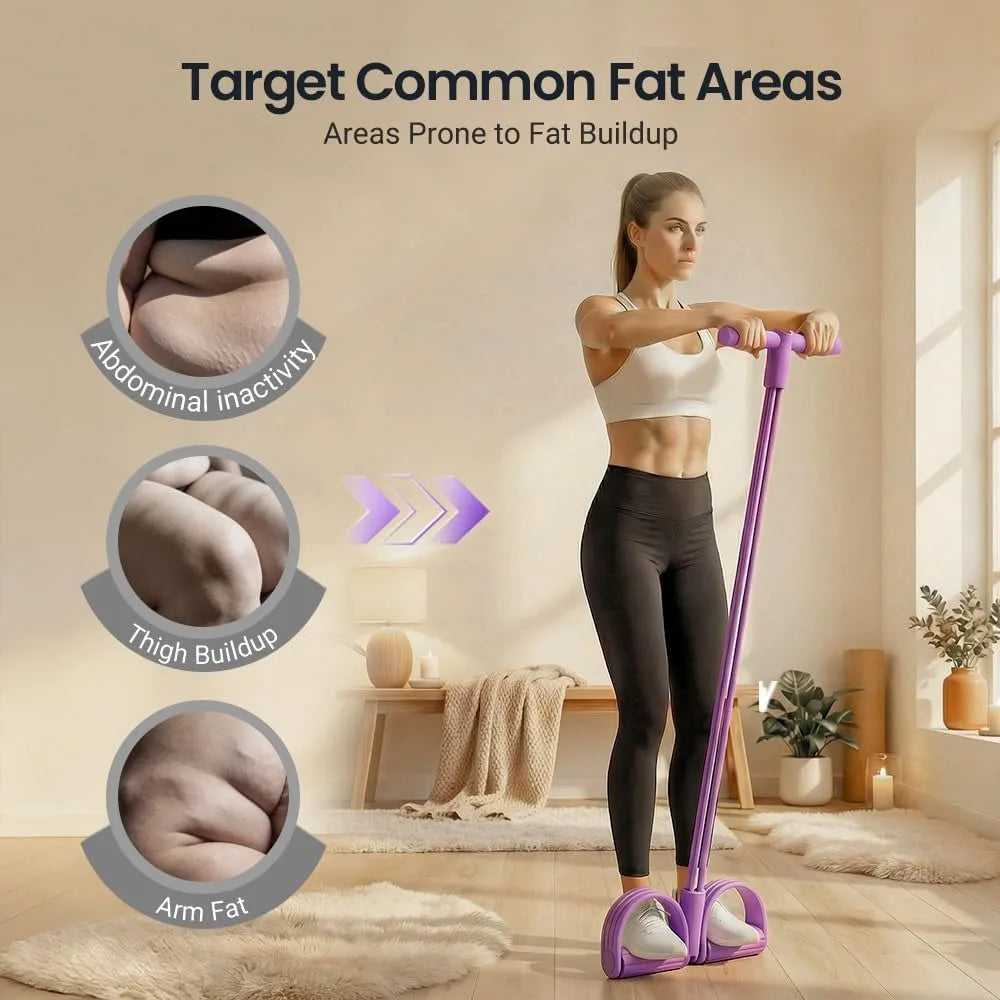 6-Tube Pedal Resistance Band Multifunction Tension Rope Elastic Yoga Pedal Puller Body Stretching Trainer Home Gym Workout Equipment