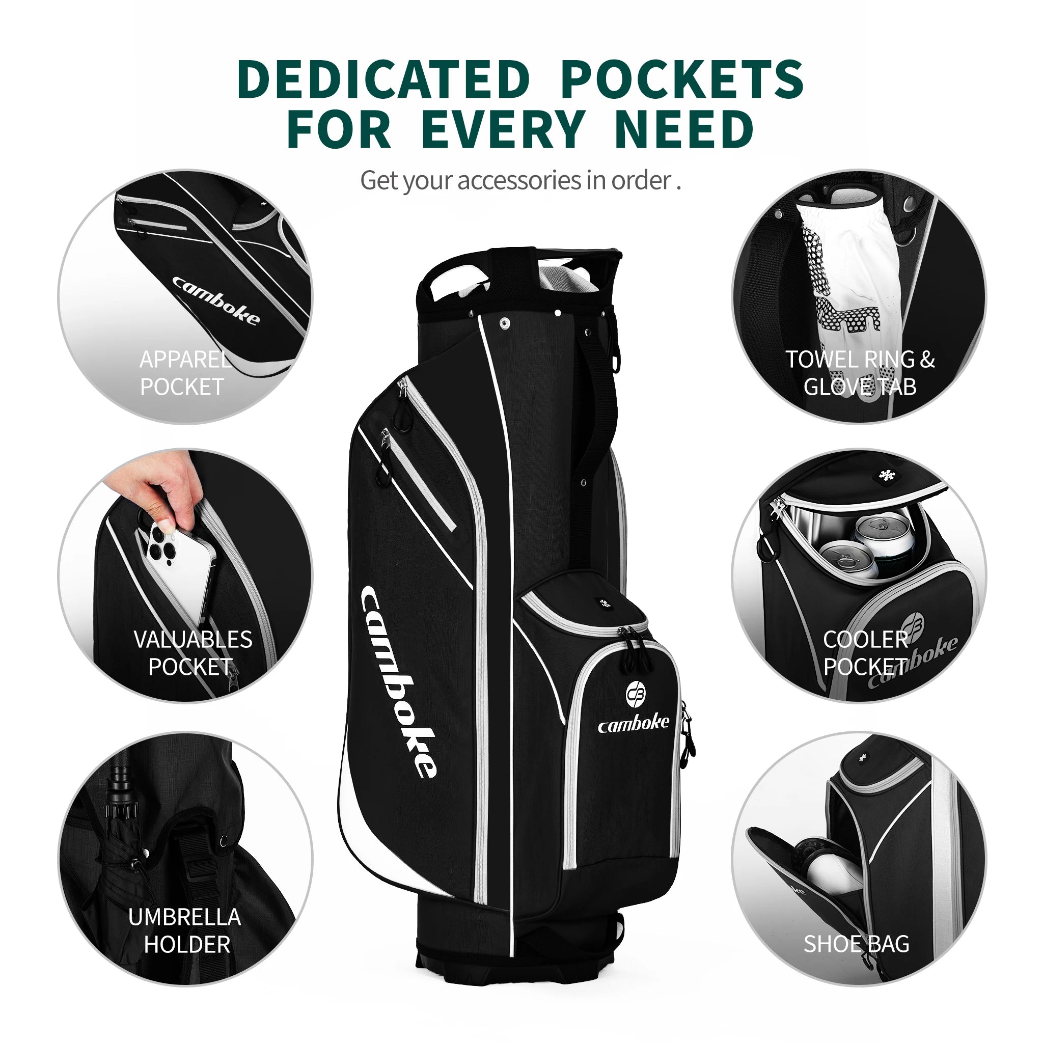 Lightweight Golf Cart Bag 14 Way