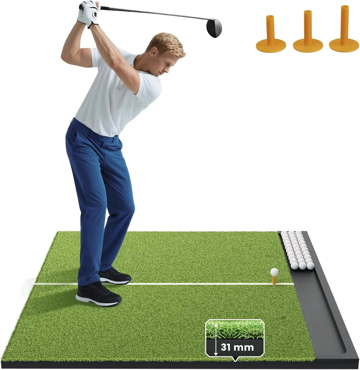 Hitting Mat with Ball Tray, 5x4 / 6x4 ft