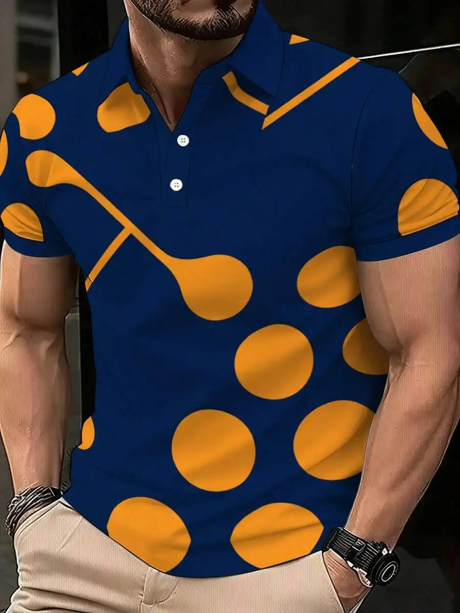 Men's Large Polka Dots Polo Shirt