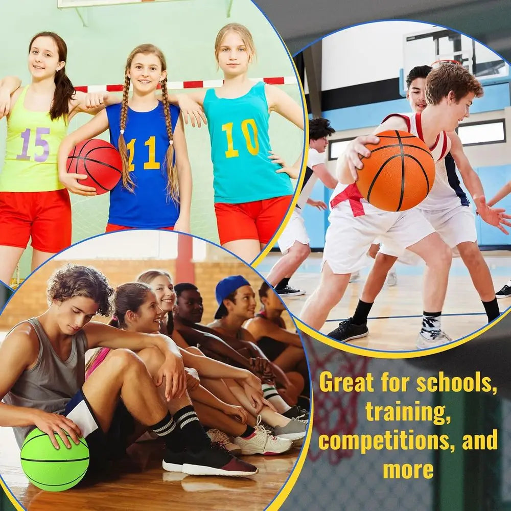 12 Pack Standard Size Rubber Basketballs