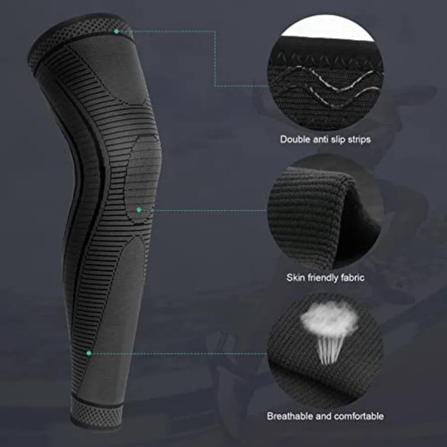 2 Pack Full Leg Compression Sleeves