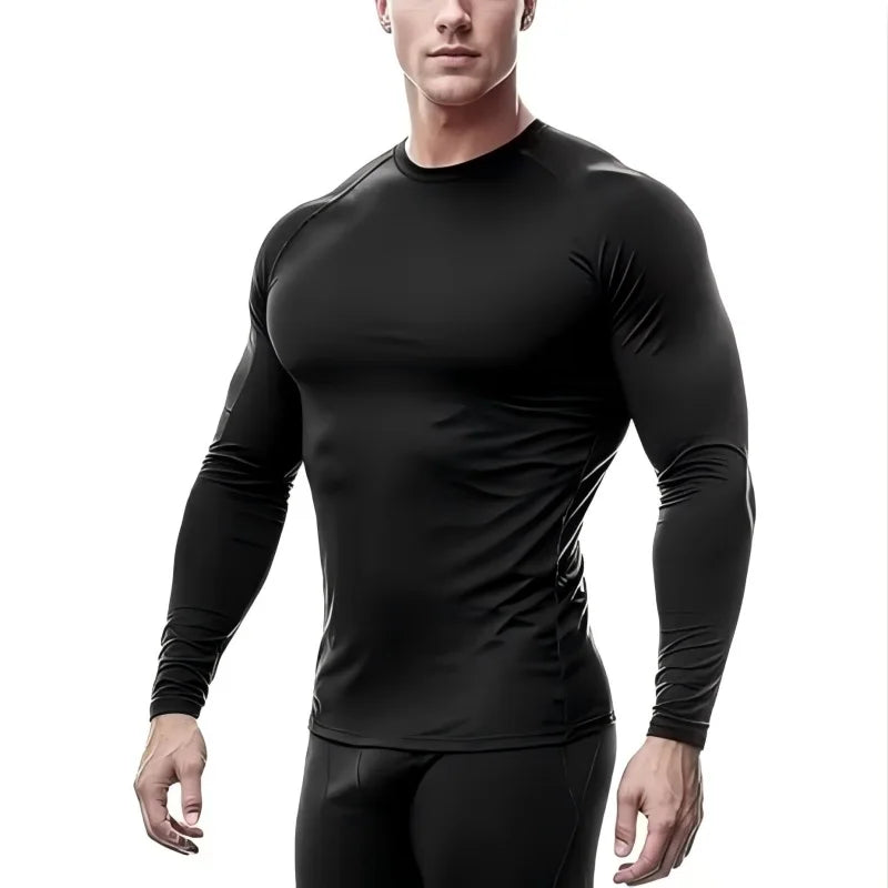 Men Bodybuilding Sports Compression T-Shirt LS