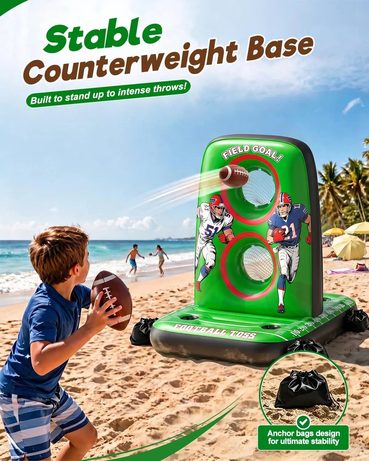 Inflatable Football Toss Game for Pool
