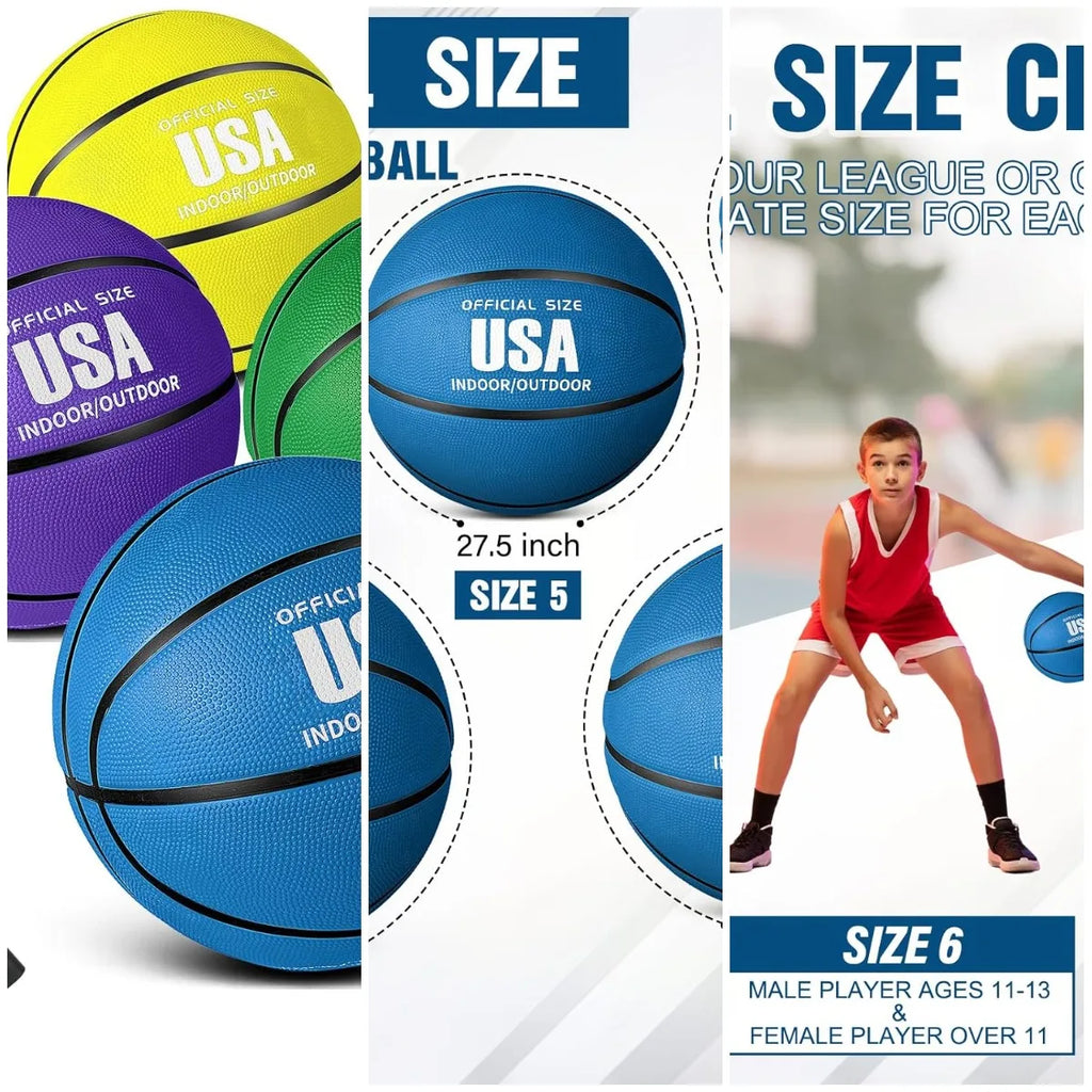 6 Pcs Rubber Basketballs Official Size
