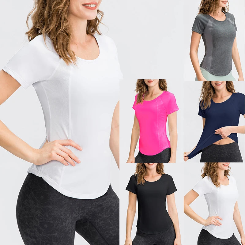 Women Yoga Top Short Sleeve