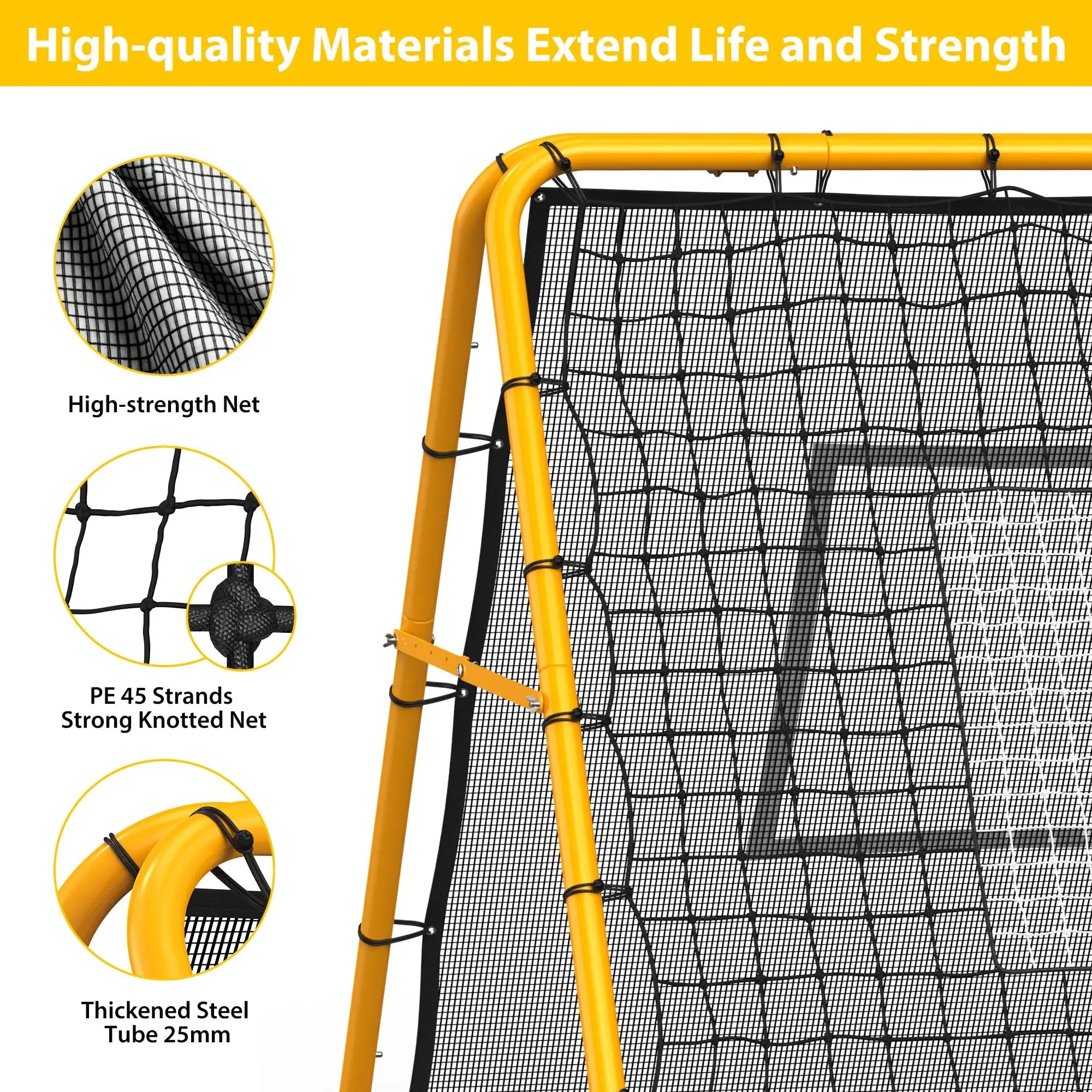 4x4 Ft Adjustable Multi-Sport Rebounder Net