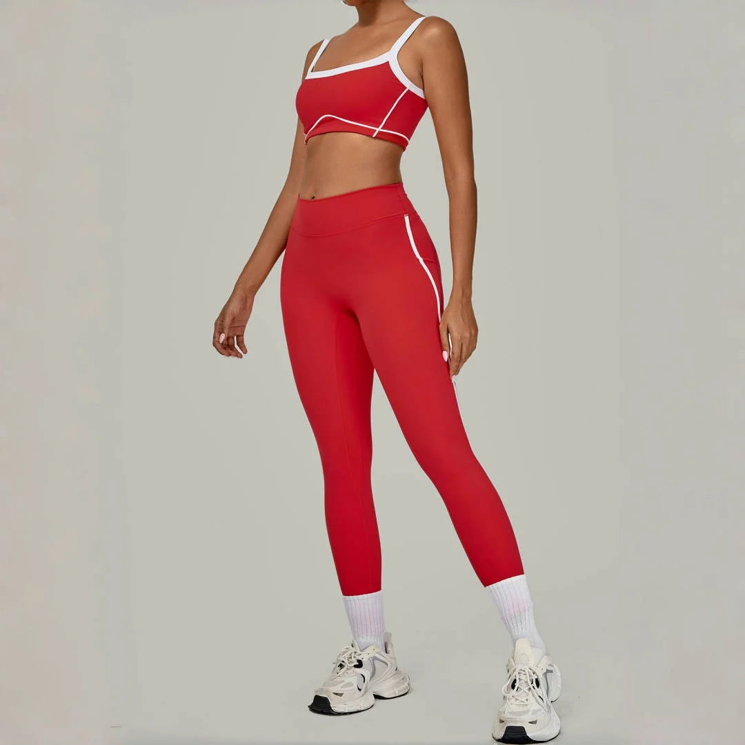 High Waist Peach Hip Leggings Set