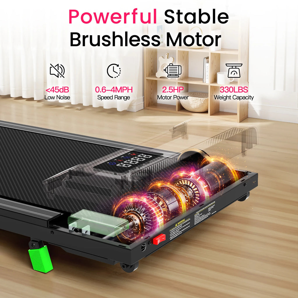 2.5HP Walking Pad Treadmill 330lbs Capacity