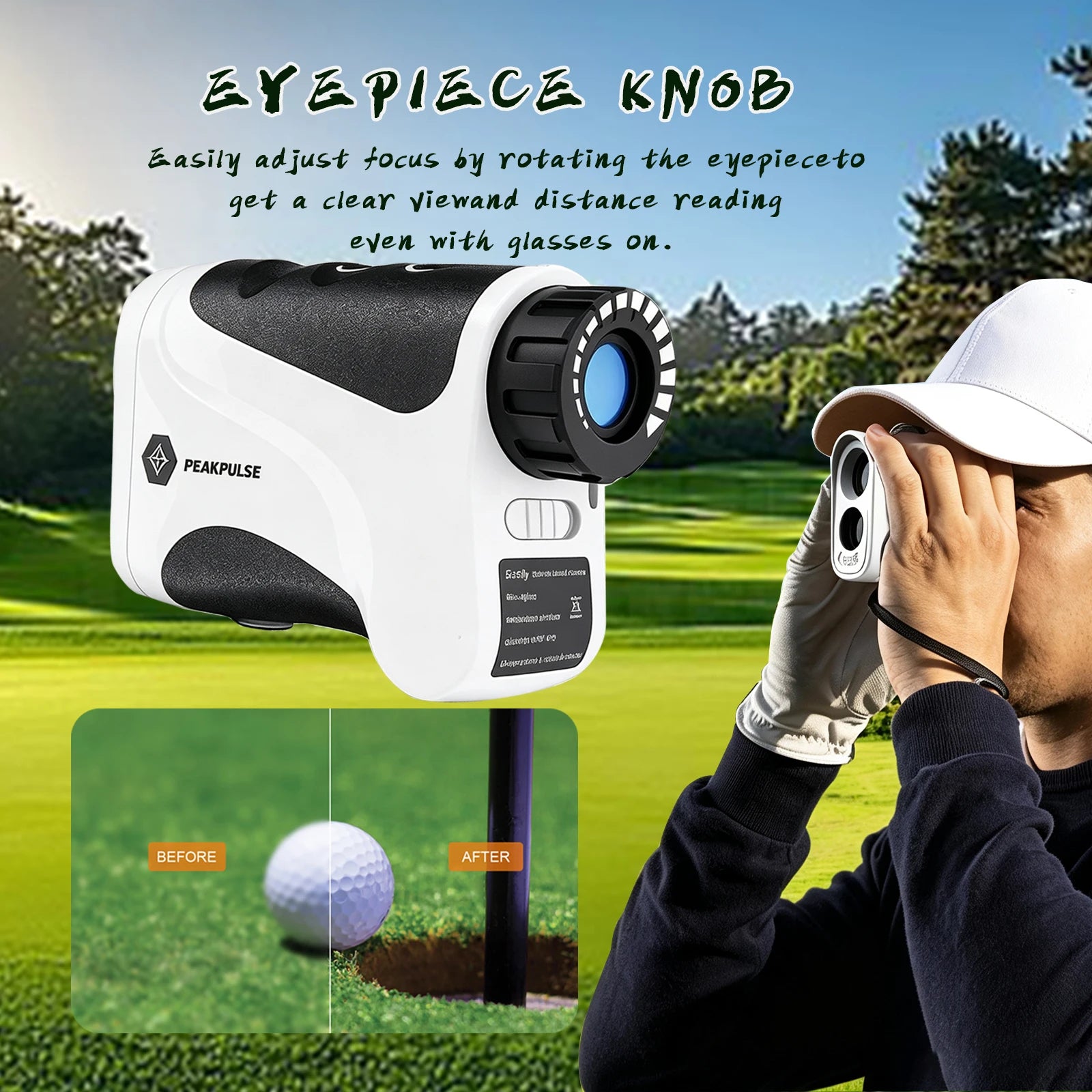 Golf Laser Rangefinder 650Yards 6X Magnification