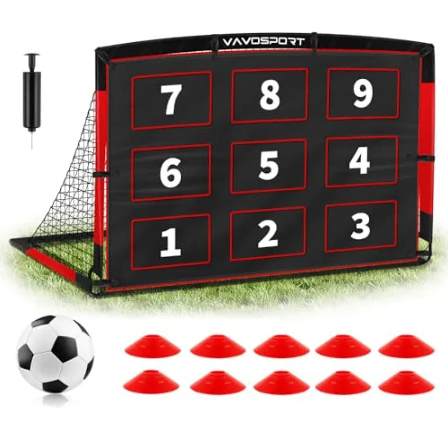 6×4ft Portable Soccer Goal and Ball, Cones