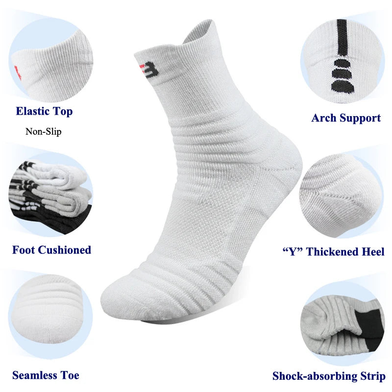 Unisex Sports Socks Shock-absorbing Cushion