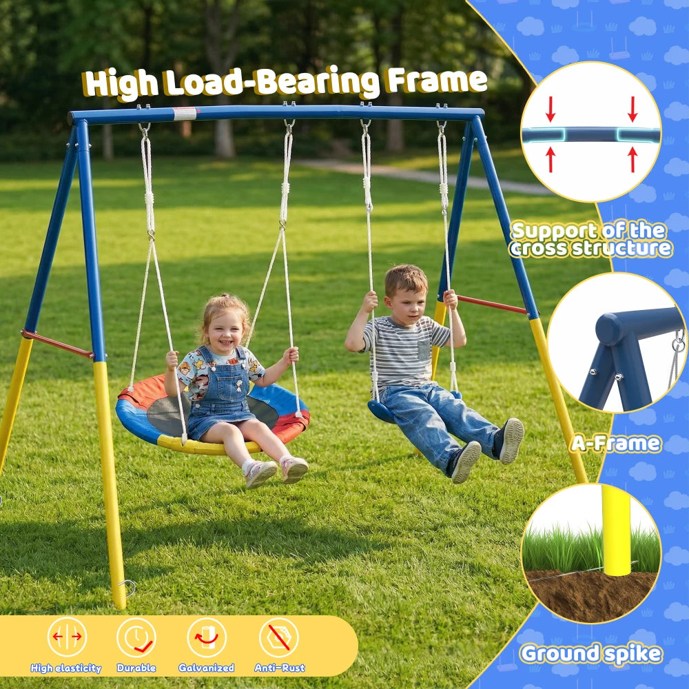 330lbs Swing Set with Heavy-Duty A-Frame