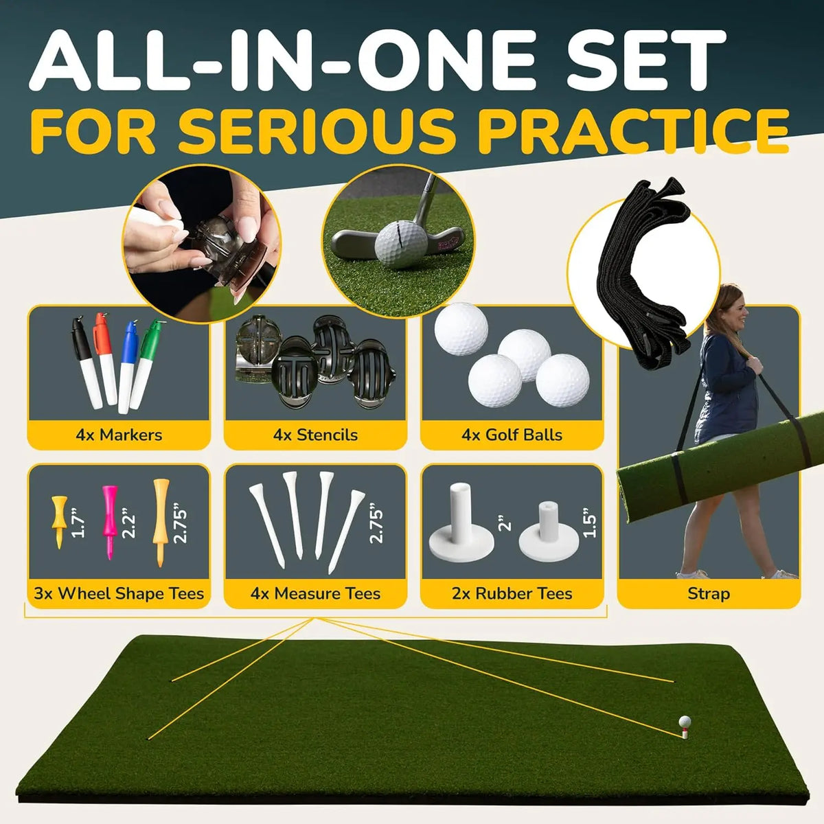 5×4 Hitting Mat, Non-Slip