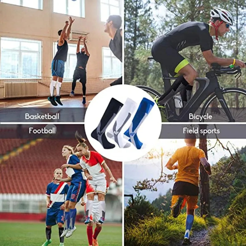 Pairs Men Compression Socks Football Soccer