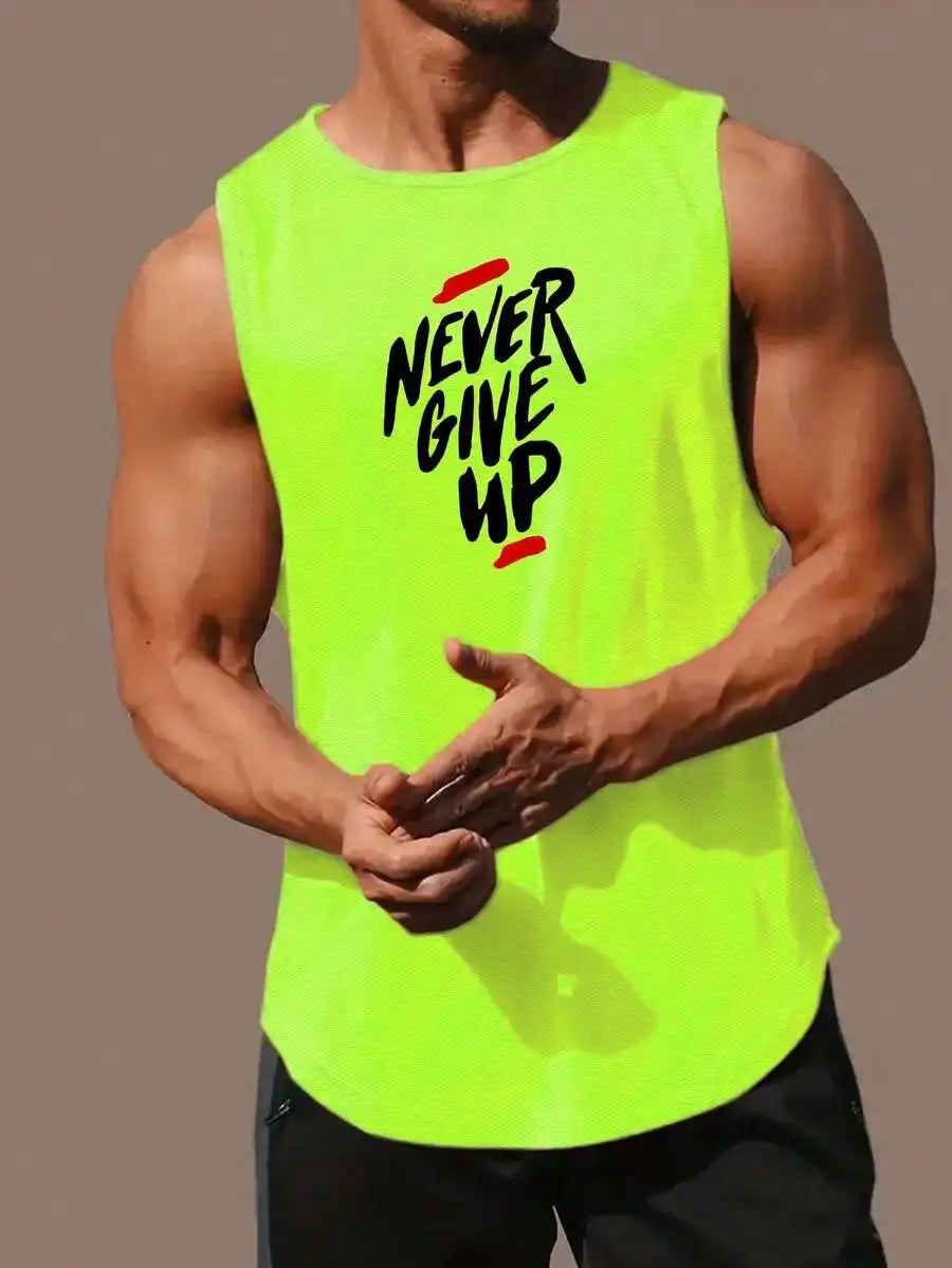 Men's Mesh Tank Top 'Never Give Up'