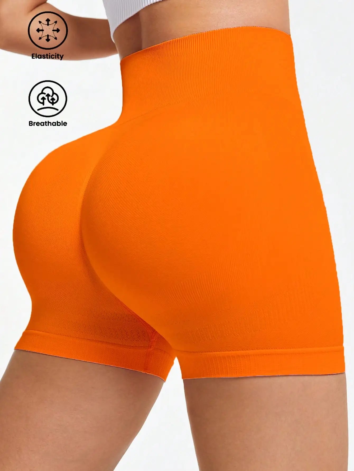 Seamless Solid Color Sports Shorts