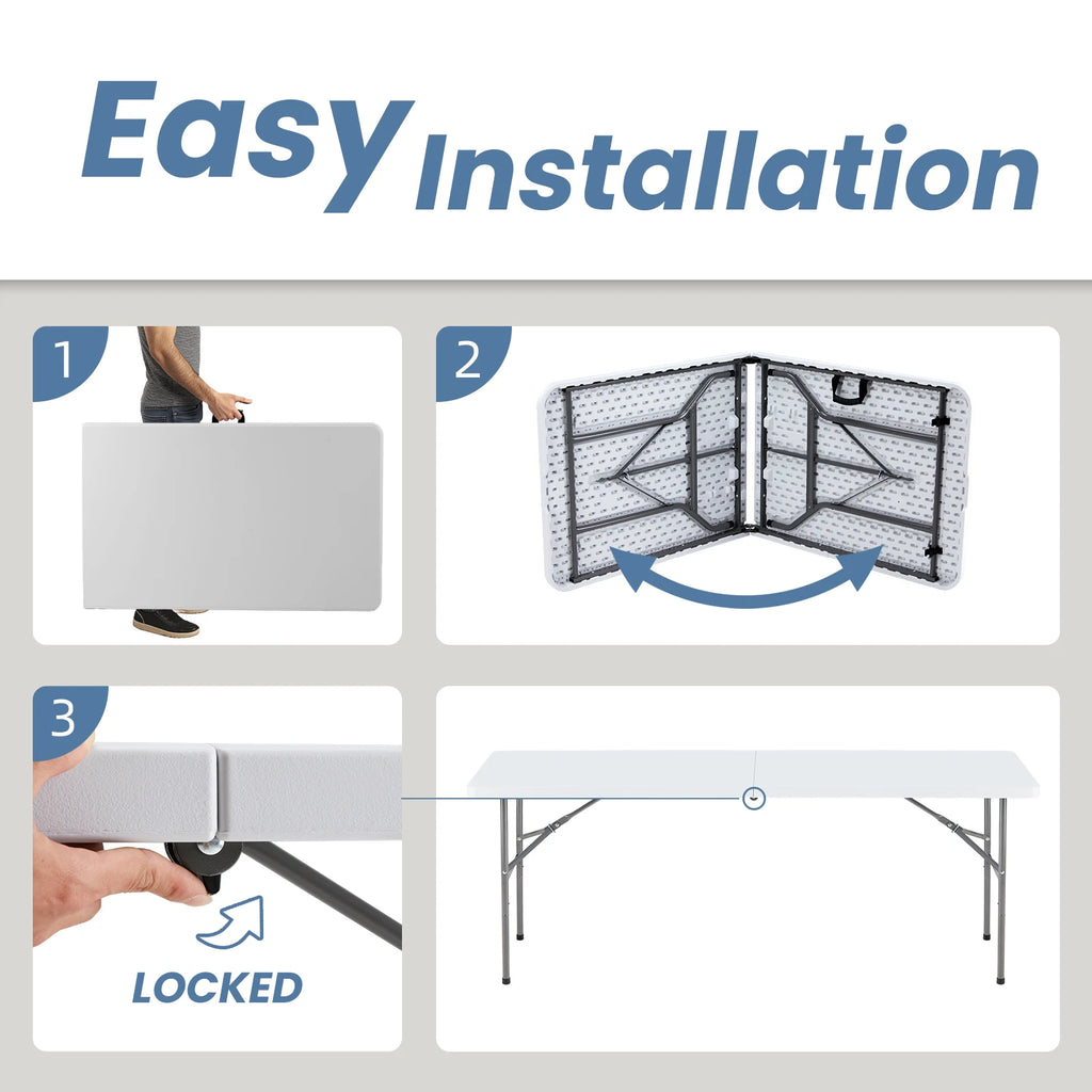 4/6/8 FT Portable Folding Table
