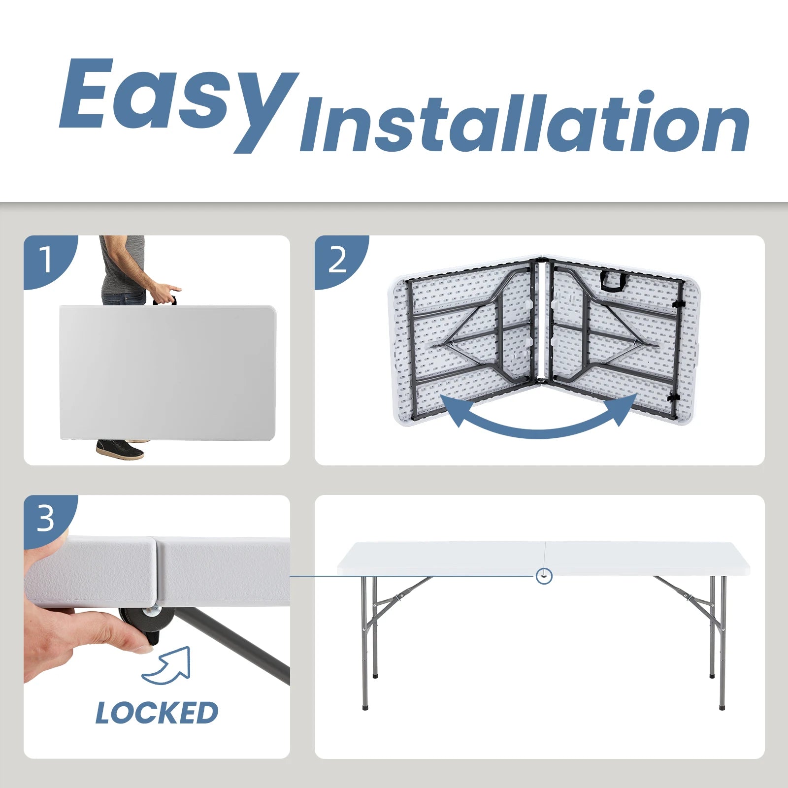 4/6/8 FT Portable Folding Table
