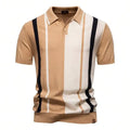 Men's Striped Contrast Color Short Sleeve Shirt