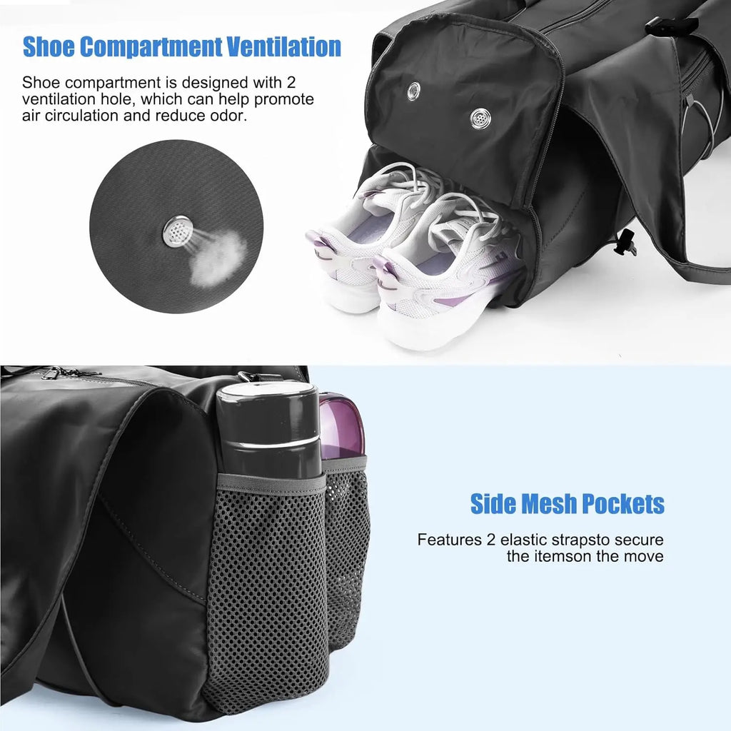 Women's Gym Bag with Yoga Mat Holder