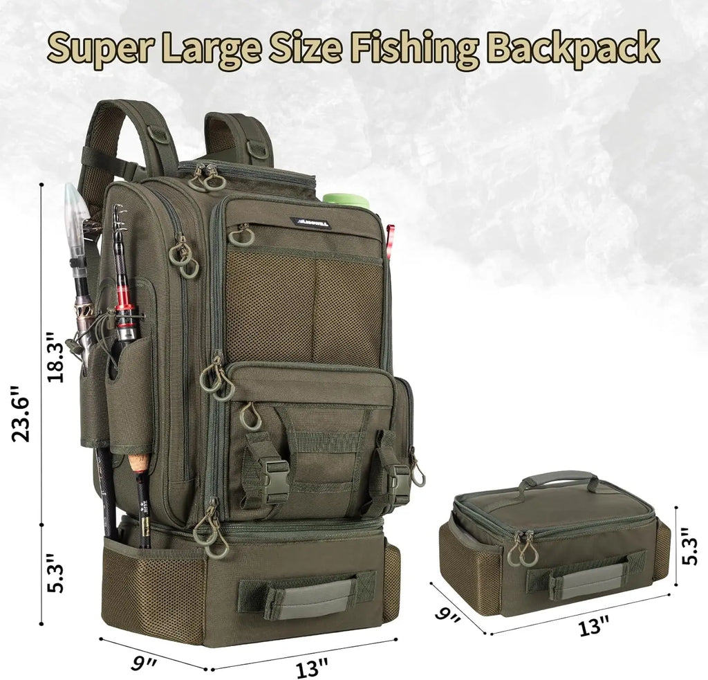 Large Fishing Backpack with Cooler
