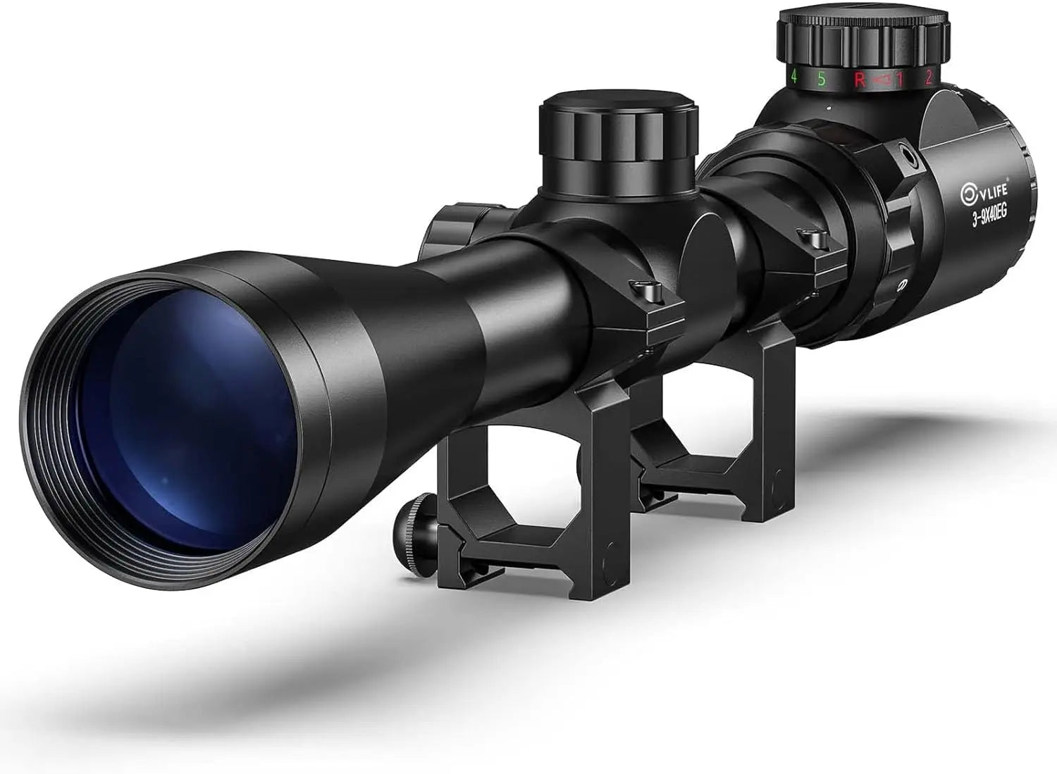 3-9x40 Rifle Scope, Red & Green Illuminated