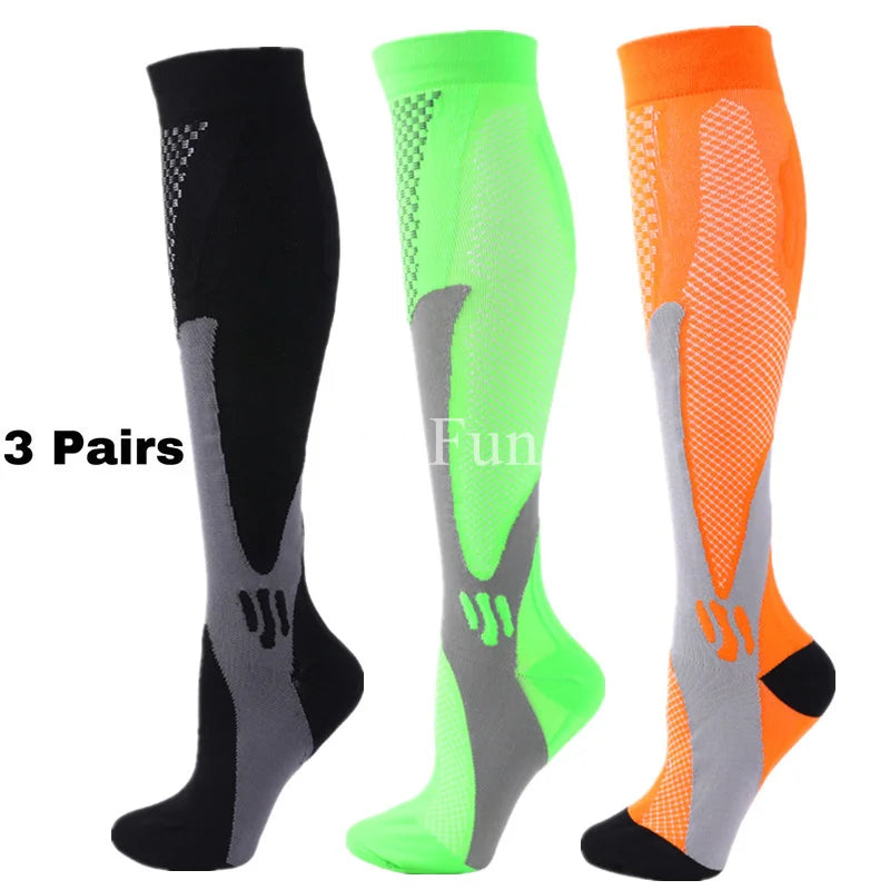 Pairs Men Compression Socks Football Soccer
