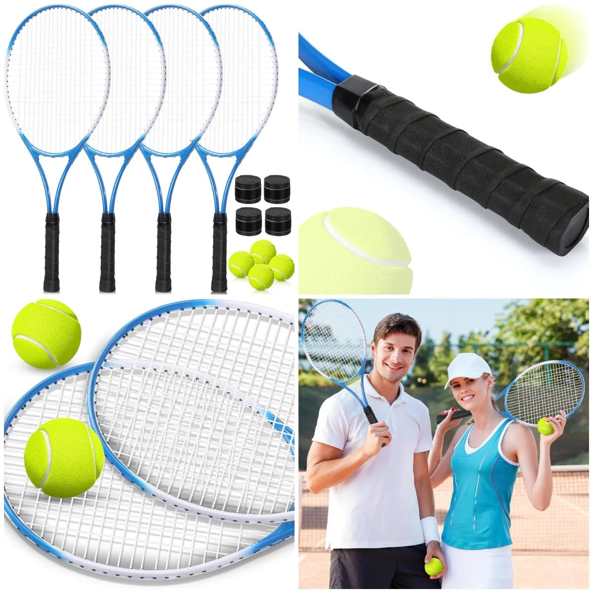 4 Pack Tennis Rackets for Adults