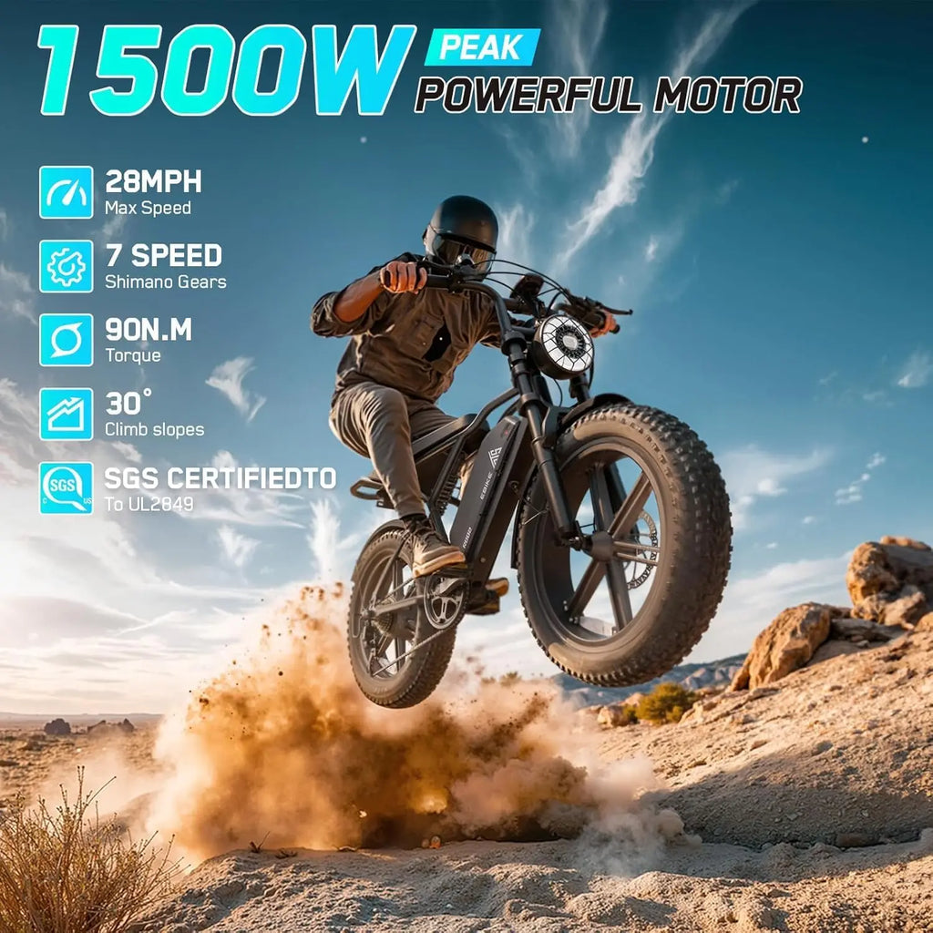 1500W Peak Electric Bike for Adults