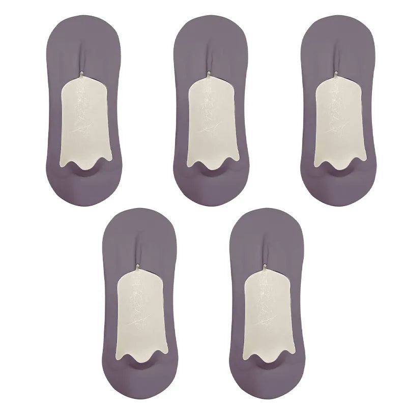 5pairs Men's Socks Cotton  No Show Silicone