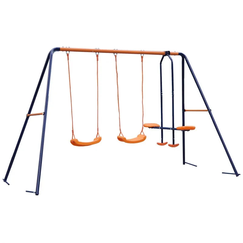 Metal Play Swing Set W/ 2 Seats