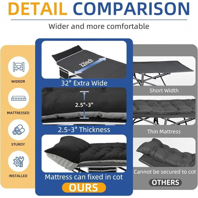 32Inch Extra Wide Camping Cot