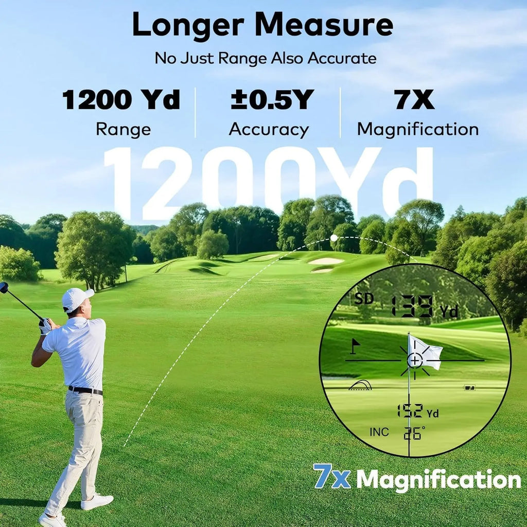 Golf Rangefinder 7X 905nm 1200 Yard Multifunctional