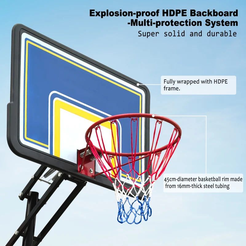 Portable Basketball Hoop Height 8-10FT