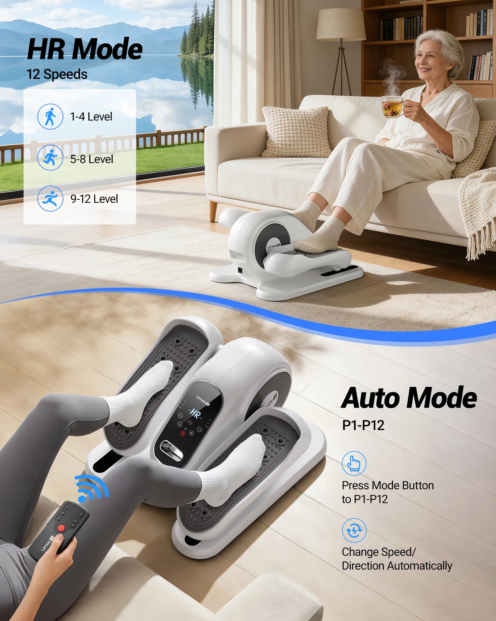 Compact Under-Desk Electric Elliptical Machine