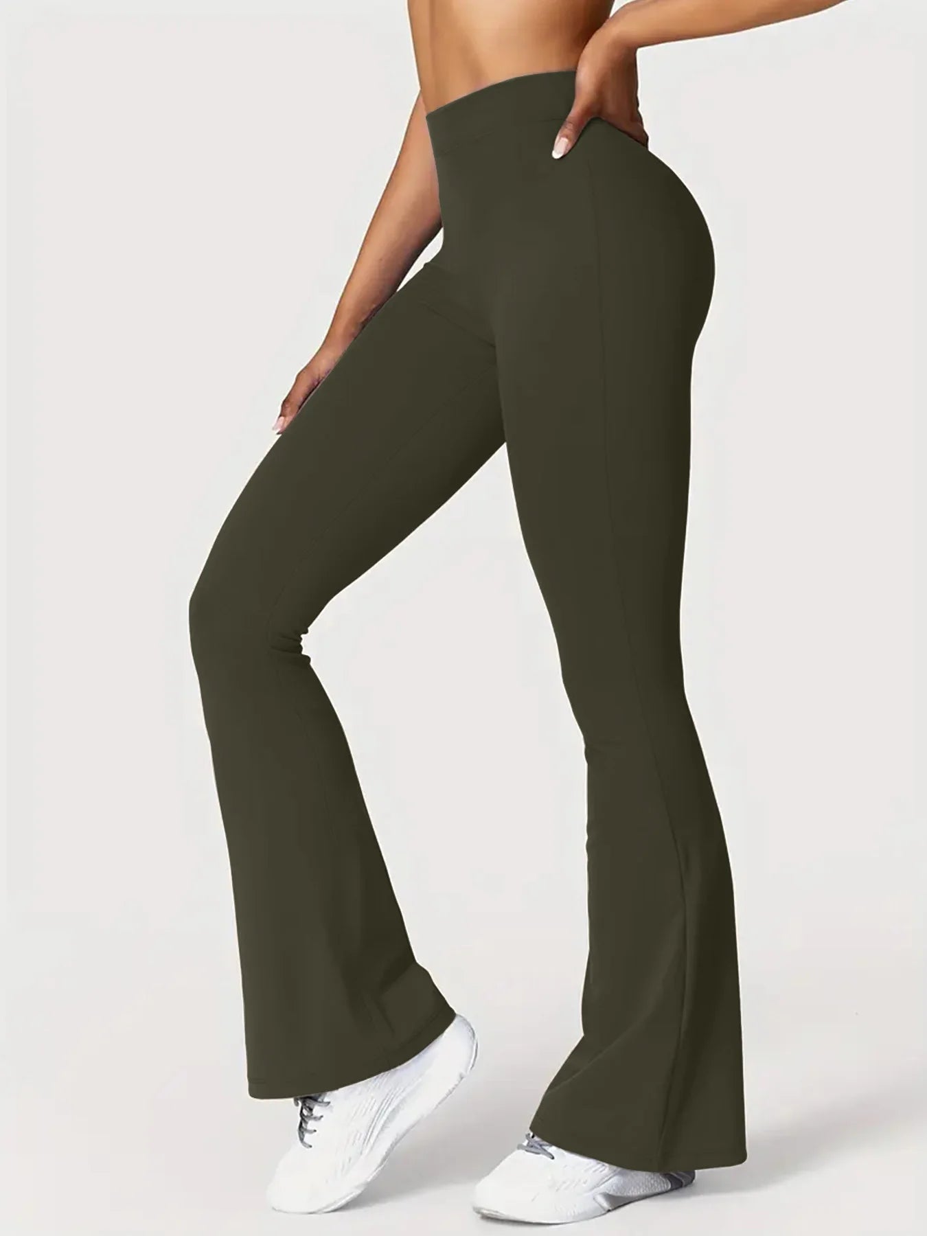Women's flared yoga trousers V-cross