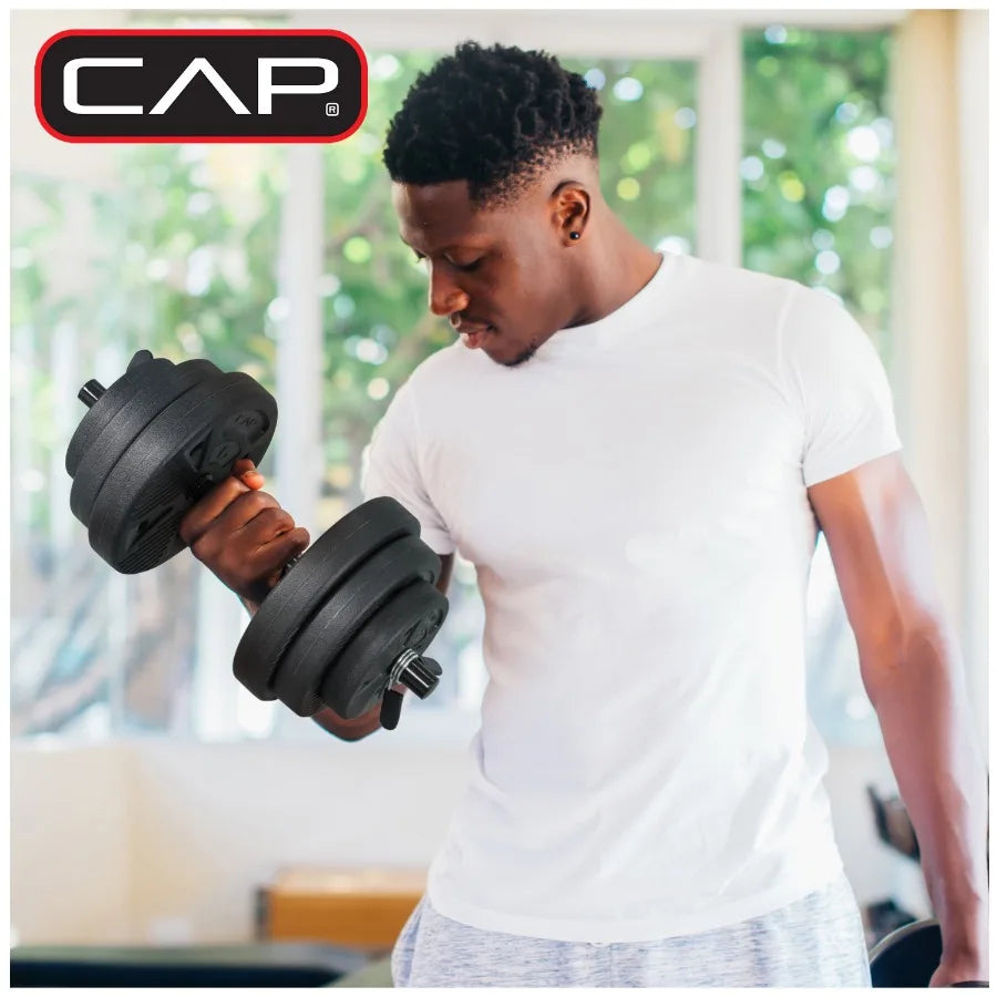 Barbell 50 lb Adjustable Vinyl Dumbbell Set