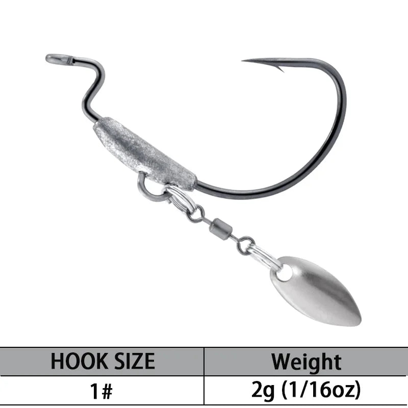25Pcs Underspin Weighted Swimbait Hooks