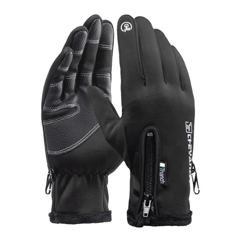 1Pair Black Sports Gloves Warm Full Fingers