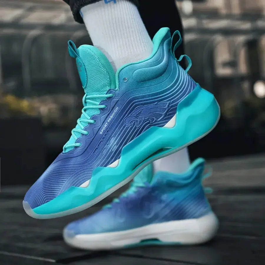 Men's High-Top Basketball Sneakers  Graffiti Design