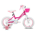 JOYSTAR Angel Girls Bike for Toddlers and Ages 2-9 Years Old,Kids Bike with Training Wheels & Basket with Handbrake & Kickstand